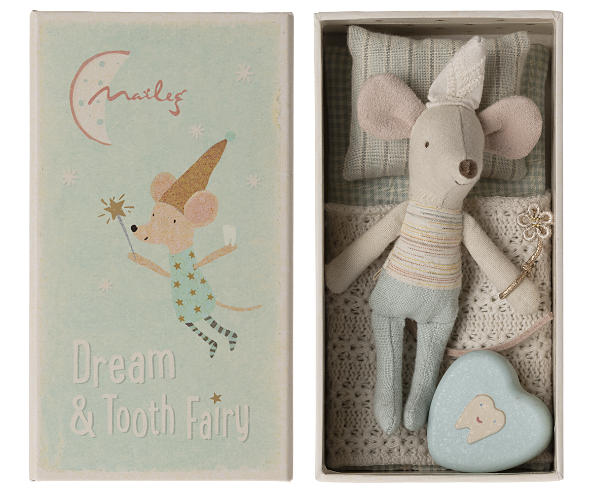 Tooth Fairy Mouse, Little Brother in Match Box by Maileg