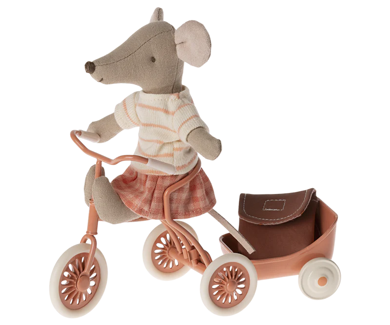 Tricycle Mouse, Big Sister - Coral by Maileg
