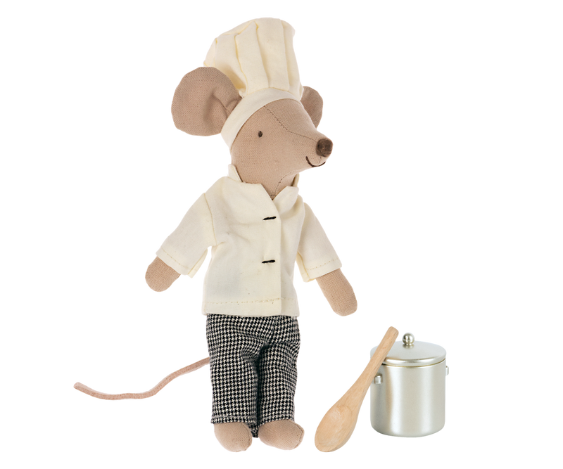 Chef mouse w. soup pot and spoon by Maileg