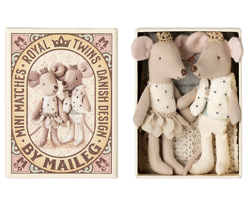 Royal twin mice, Little sister and brother in matchbox by Maileg