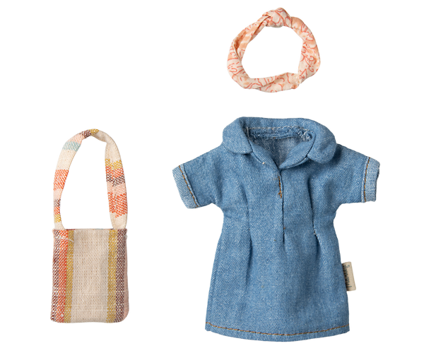 Denim dress and bag, Mum mouse by Maileg