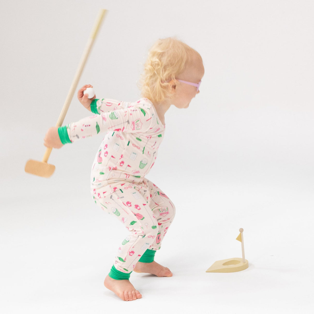 Long Sleeve Loungewear Set - Golf Club Pink by Angel Dear