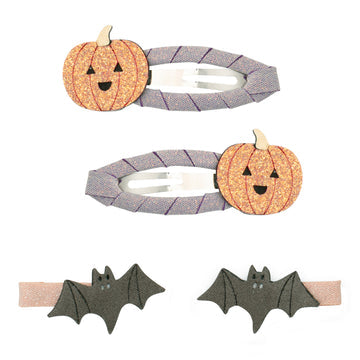Pumpkin & Bat Clip Set by Mimi & Lula