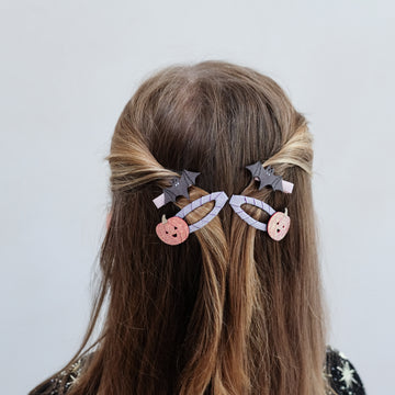 Pumpkin & Bat Clip Set by Mimi & Lula