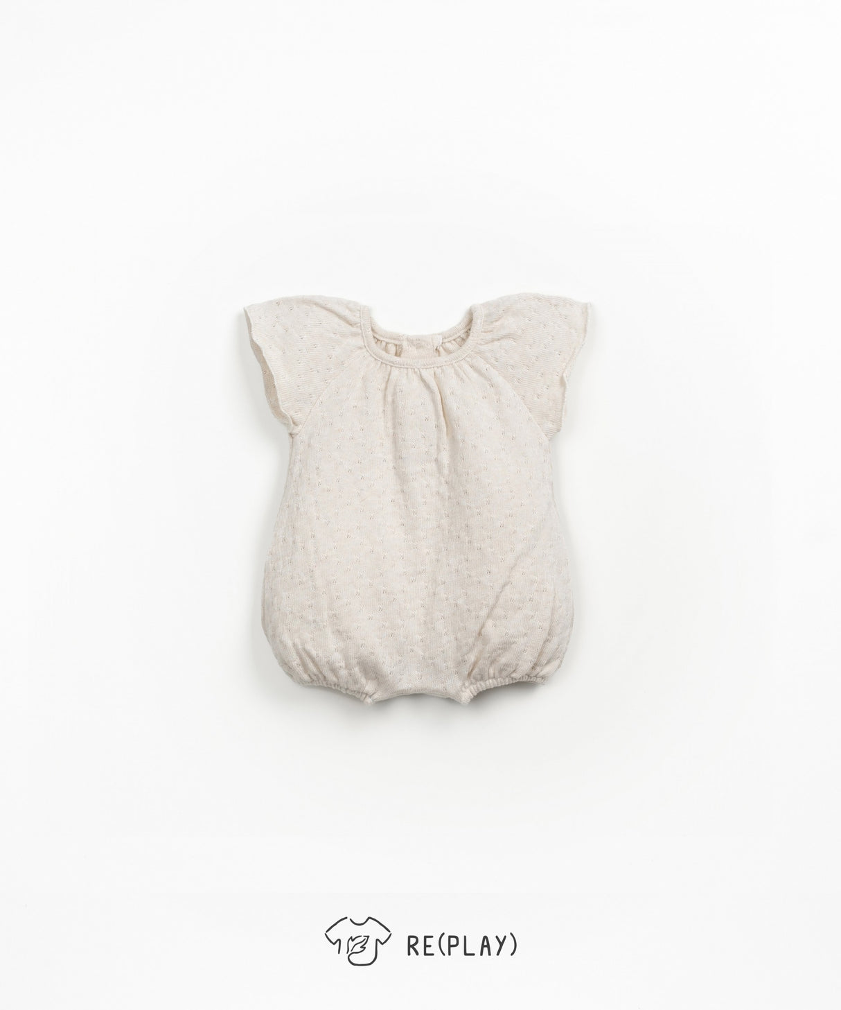 Cream Short-Sleeved Jumpsuit by Play Up