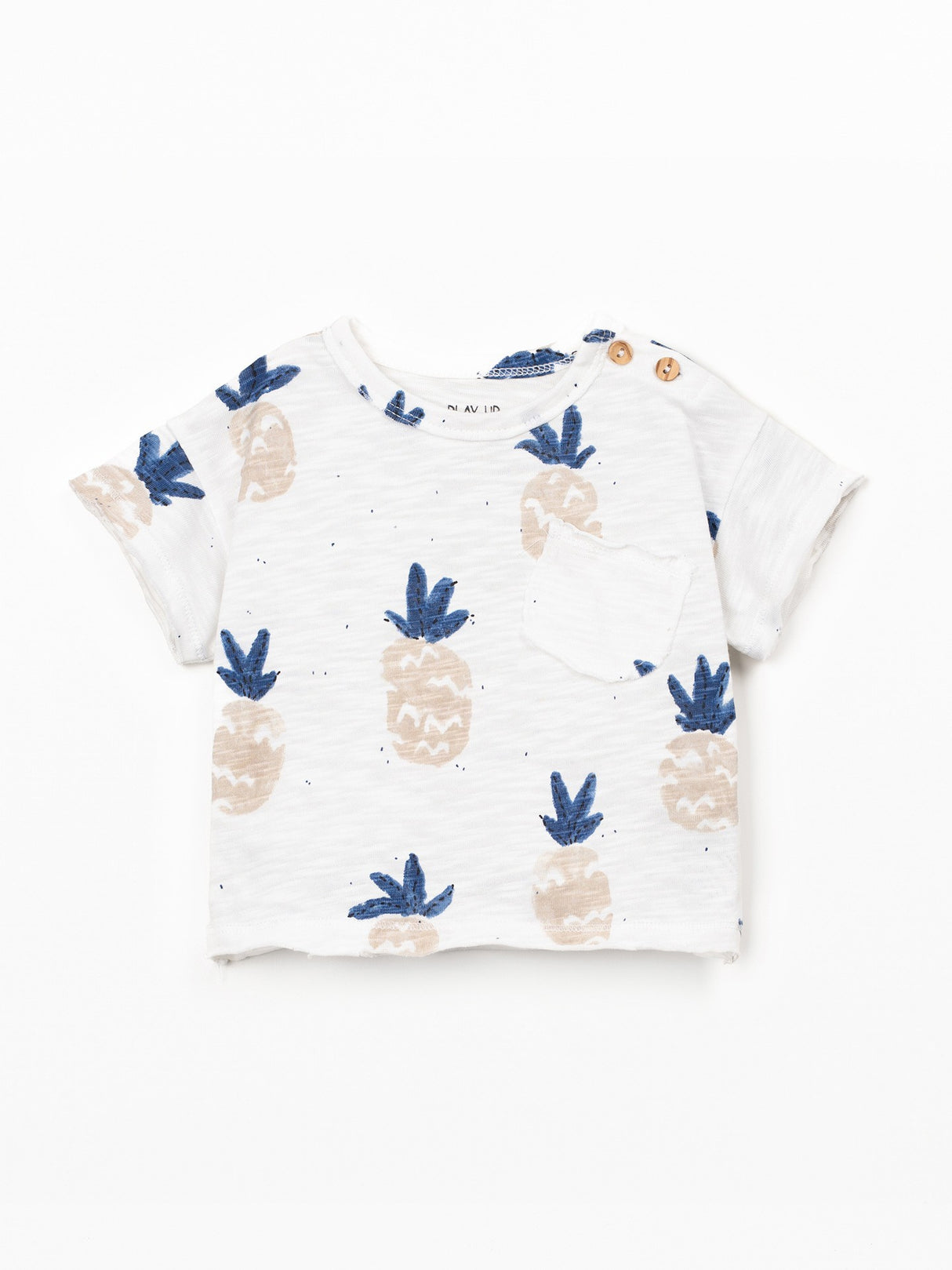 Printed Flame Jersey T-Shirt- Blue Pineapple by Play Up