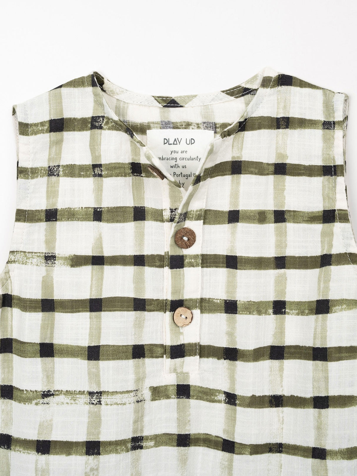 Woven Jumpsuit- Green Checkered by Play Up