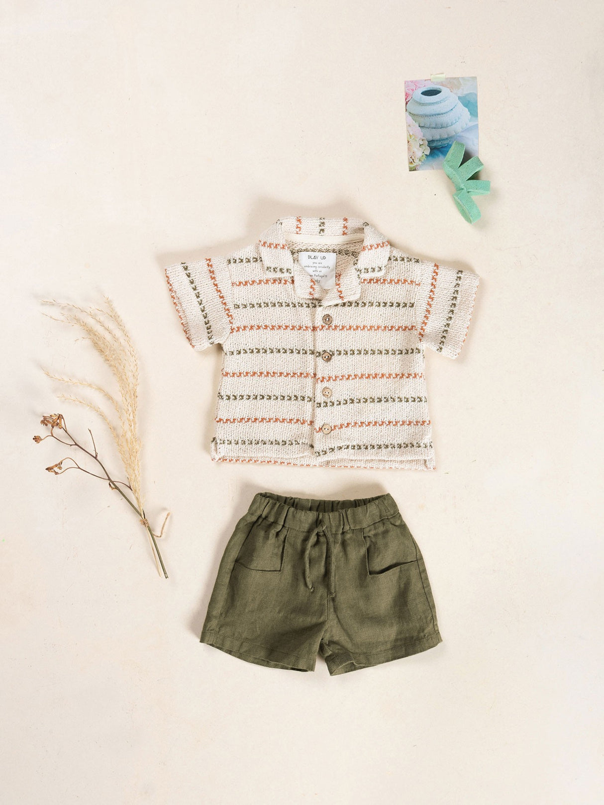 Linen Shorts- Dark Green by Play Up