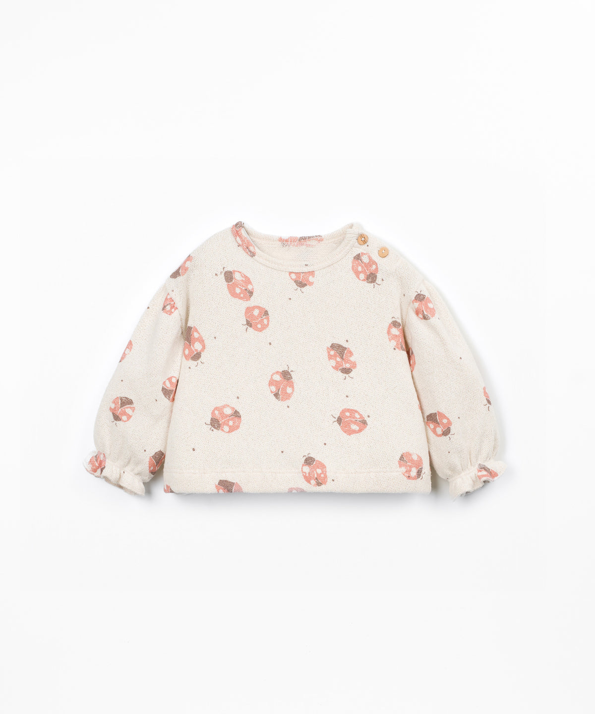 Printed Jersey Sweater- Ivory Ladybugs by Play Up