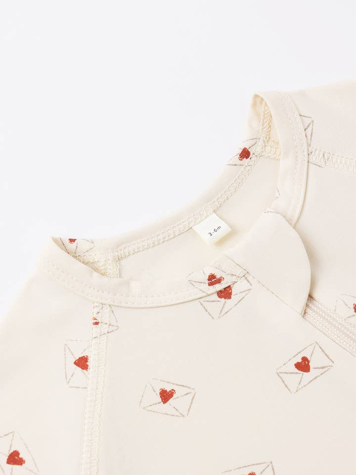 Bamboo Zip Footie || Valentine by Quincy Mae