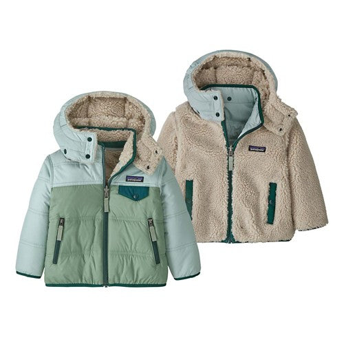 Baby Reversible Tribbles Hoody- Ellwood Green by Patagonia