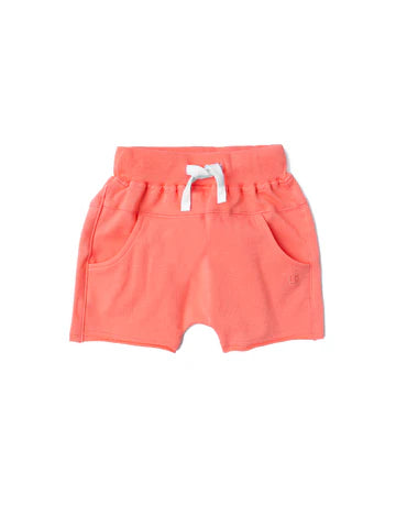 Raw Edge Harem Short - Electric Pink by Little Bipsy