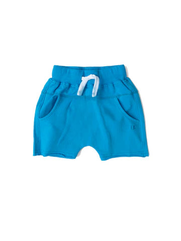 Raw Edge Harem Short - Electric Blue by Little Bipsy