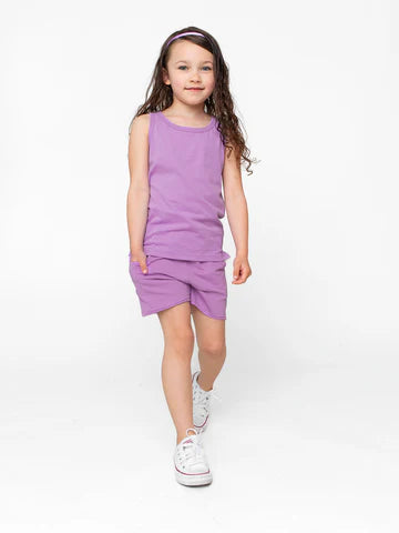Raw Edge Harem Short - Electric Lilac by Little Bipsy