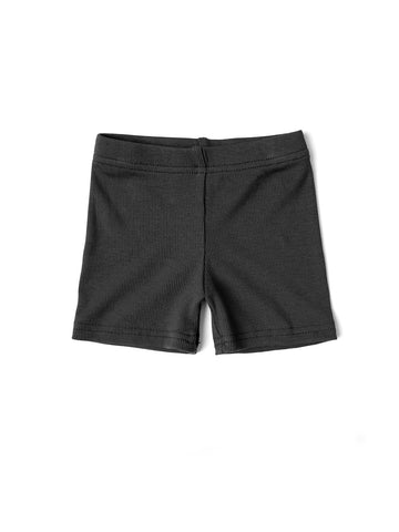 Ribbed Biker Short - Charcoal by Little Bipsy