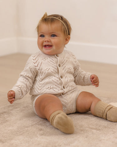 Knit Cardigan || Heathered Oatmeal by Quincy Mae