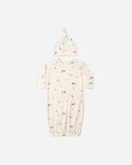 Bamboo Baby Gown + Hat Set || Woodland by Quincy Mae