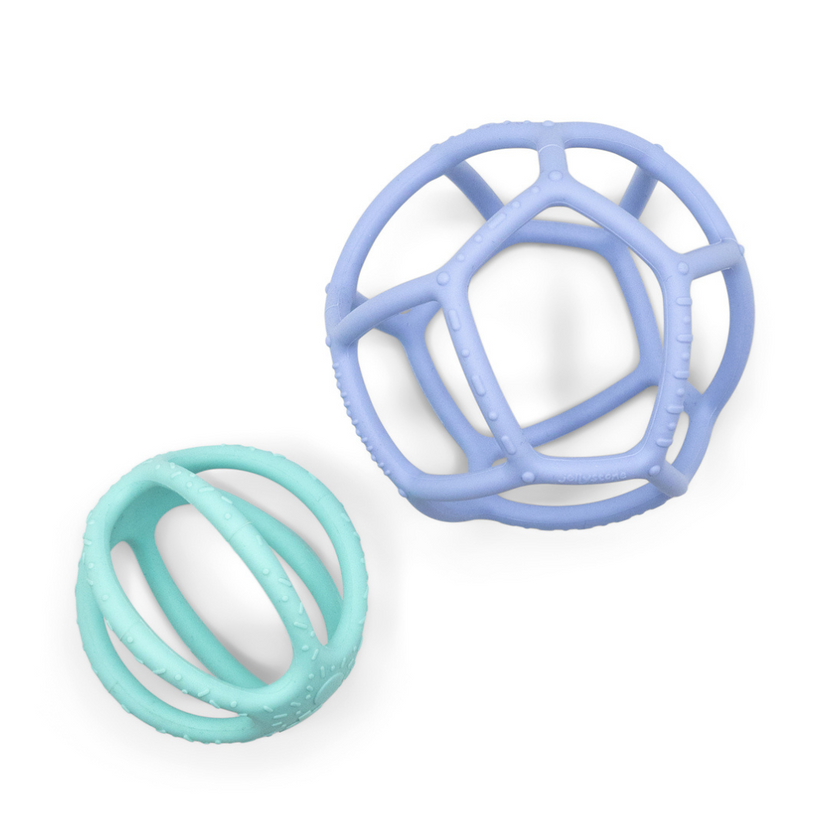 Jellystone 2 Pack Sensory Ball & Fidget Ball- Soft Blue + Mint by Glo Pals