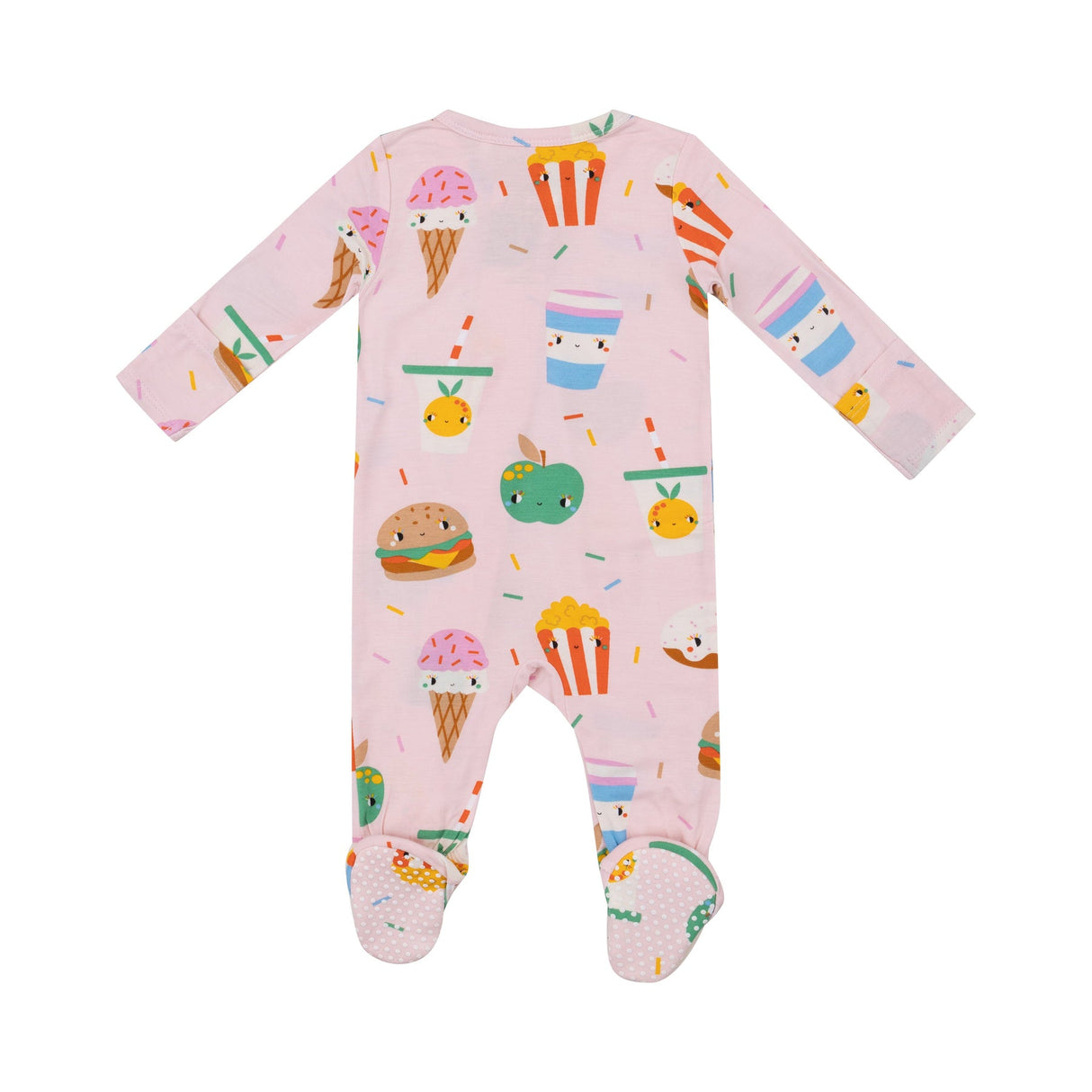 2-Way Zipper Footie - Send Snacks Pink by Angel Dear