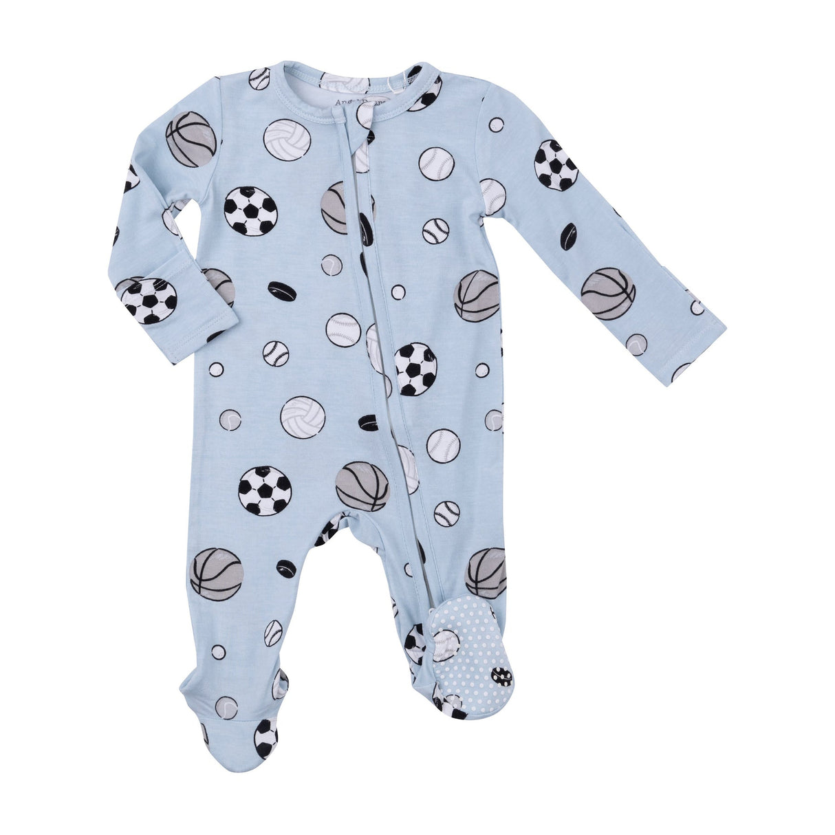 2-Way Zipper Footie - Sports Ball Blue by Angel Dear