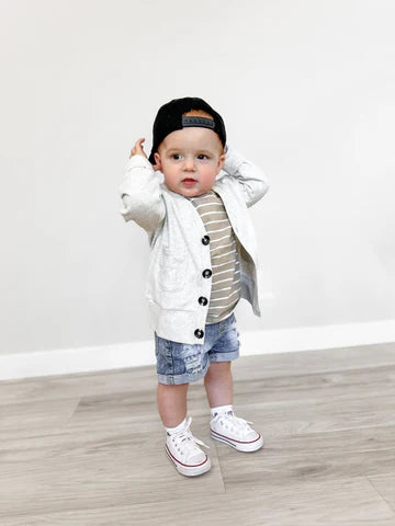 Cardigan - Heather Grey by Little Bipsy