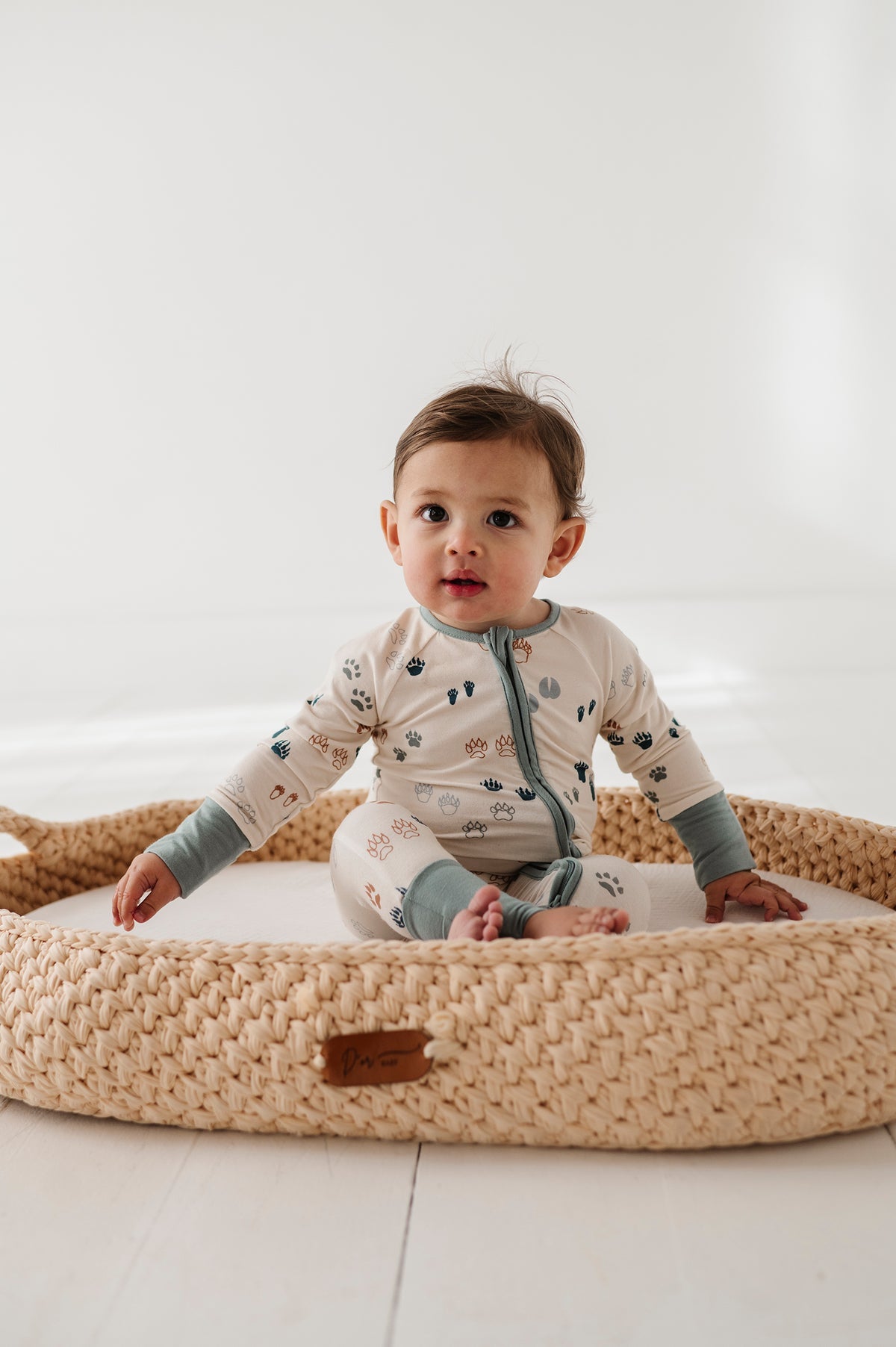 Long Sleeve Zip Romper- Footprints by babysprouts