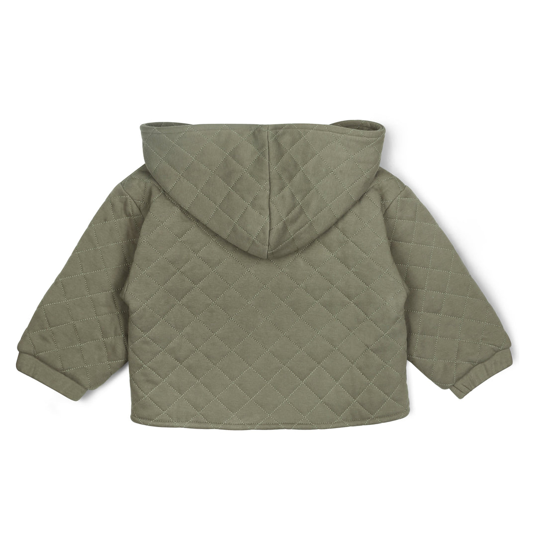 Organic Quilted Hooded Jacket - Olive by Makemake