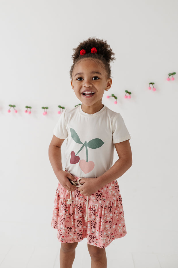Girl's Short Sleeve Tee- Cherries by Babysprouts