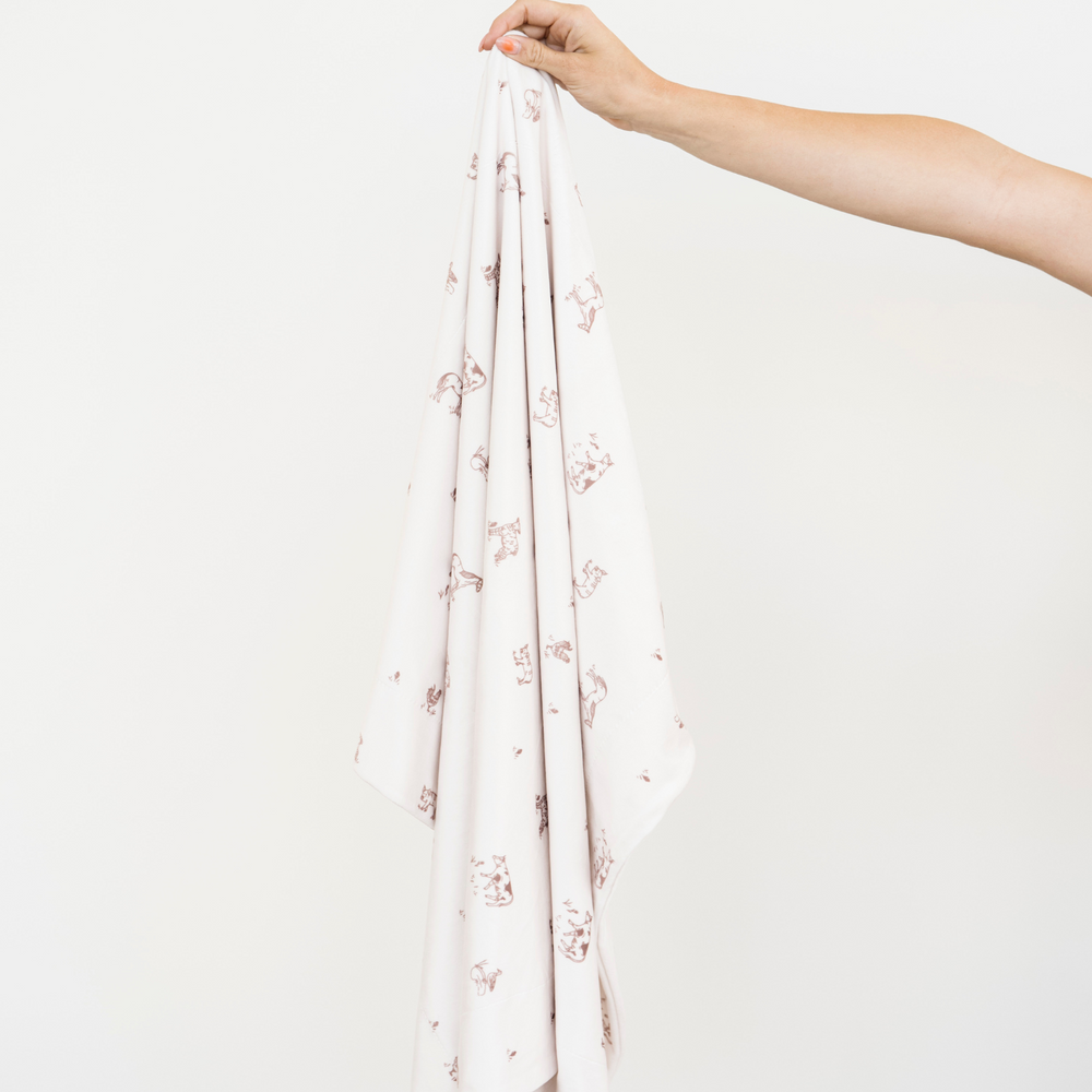 Minky Stretch Receiving Blanket- Farm Animals by Saranoni