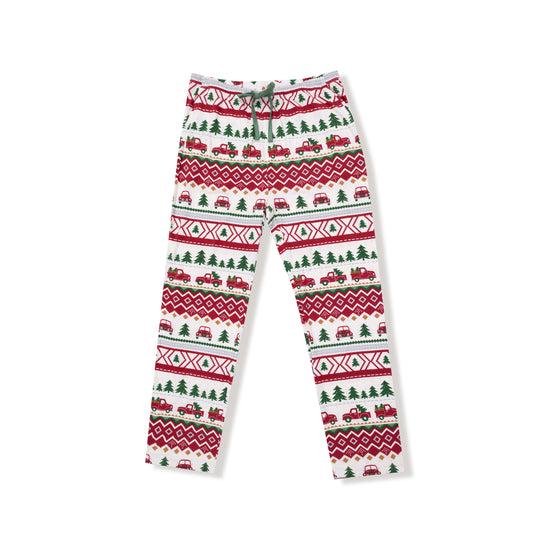 Red Truck Fair Isle- Adult Bottoms by Angel Dear