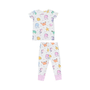 Short Sleeve Loungewear Set - Cute Sea Creatures by Angel Dear