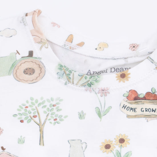 Short Sleeve Loungewear Set- Cute Farm Animals Pink by Angel Dear