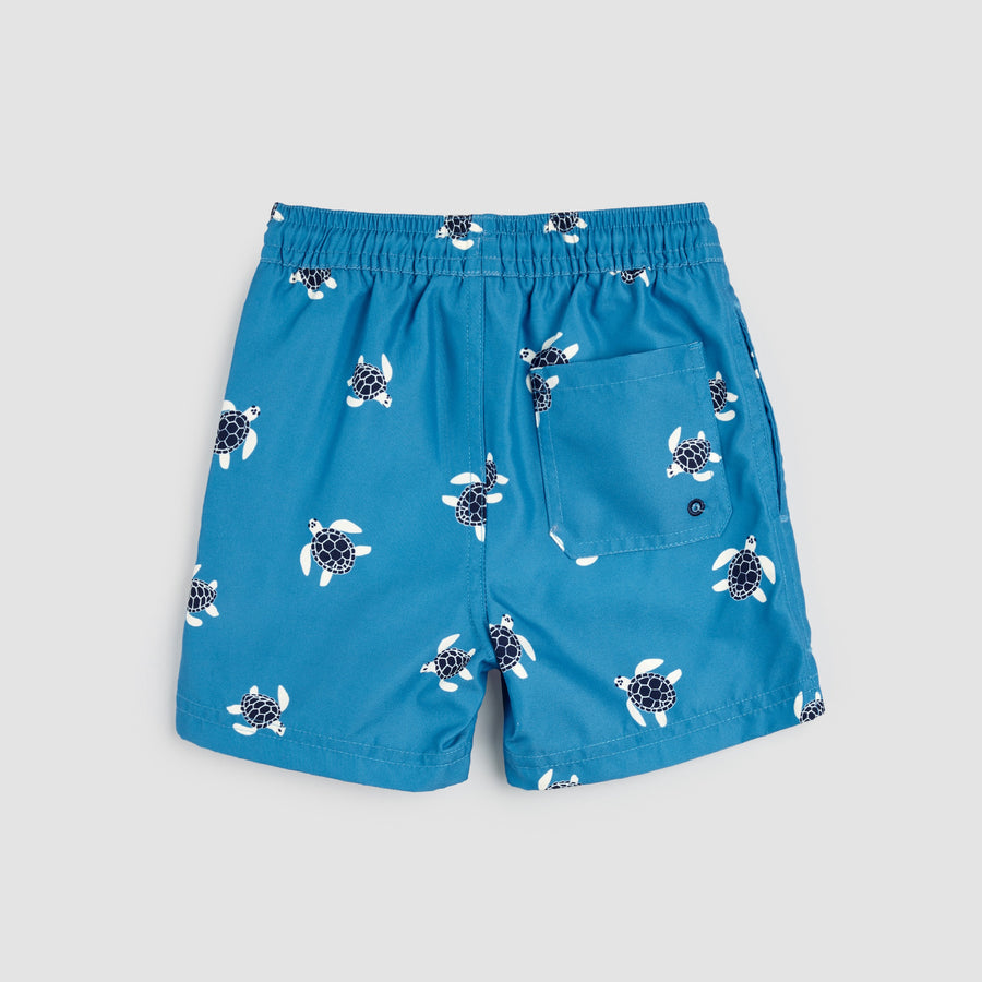 Sea Turtles Print on Bluejay Swim Trunks by miles the label.