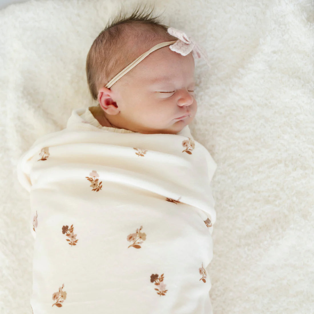 Minky Stretch Swaddle/Blanket- Meadow by Saranoni