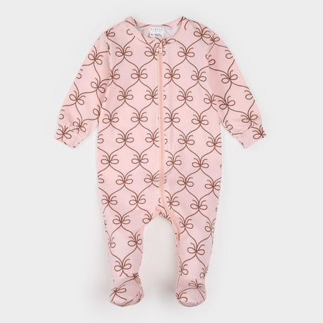 Lasso Print on Rose LunaKnit Sleeper by Petit Lem