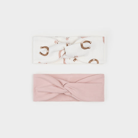 Horseshoe & Pink 2 Pack Headbands by Petit Lem