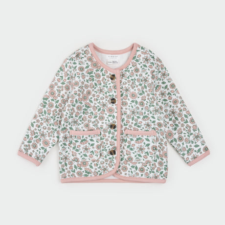 Farm Floral Quilted Cardigan by Petit Lem