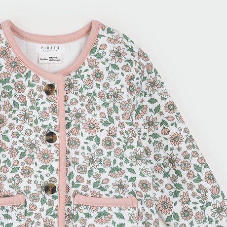 Farm Floral Quilted Cardigan by Petit Lem