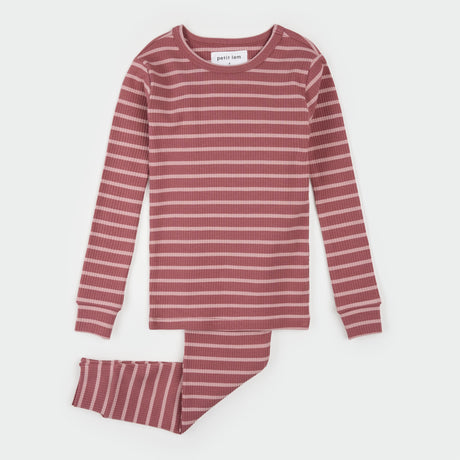 Jazzberry Striped Modal Rib PJ Set by Petit Lem