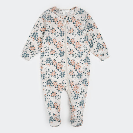 Spring Flowers on Creme Footie by Petit Lem