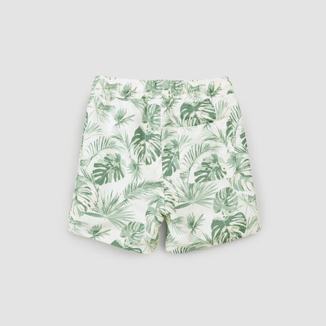 Jungle Leaves Print on Off-White Swim Trunks by miles the label