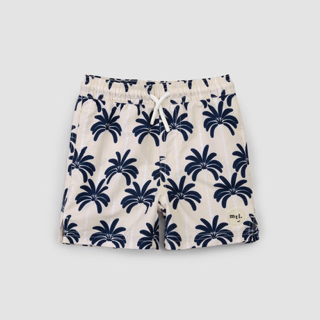 Palm Trees Print on Beige Swim Trunks by miles the label