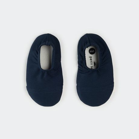 Navy Ribbed Swim Slippers by Petit Lem
