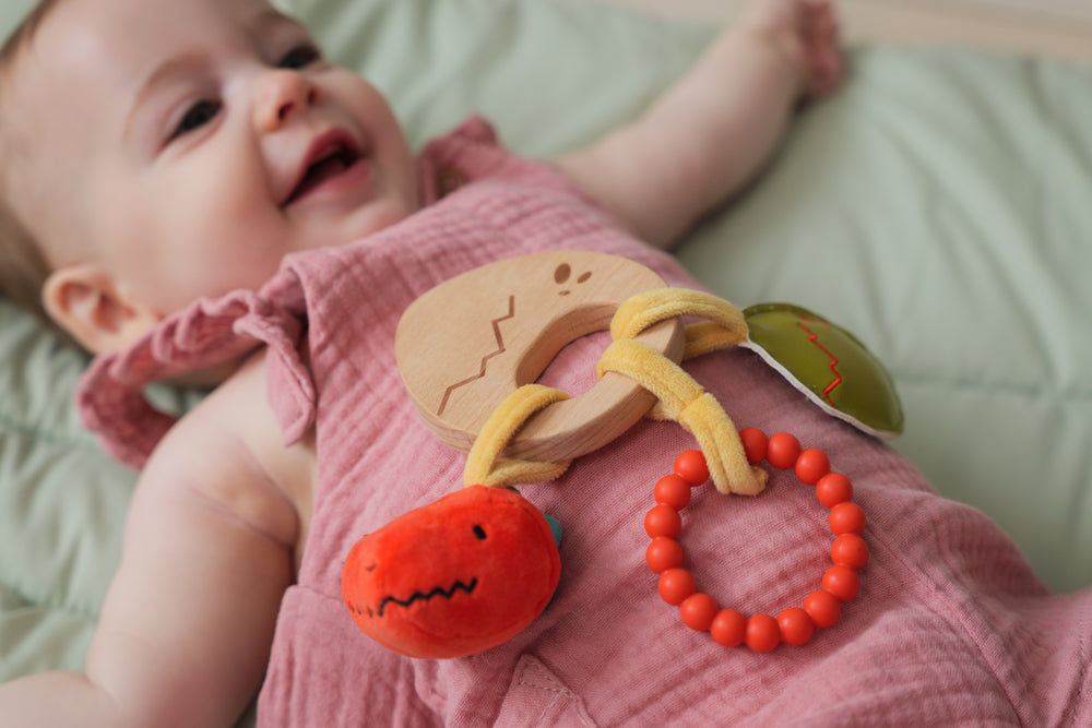 Wooden Rattle- Dino by Little Big Friends