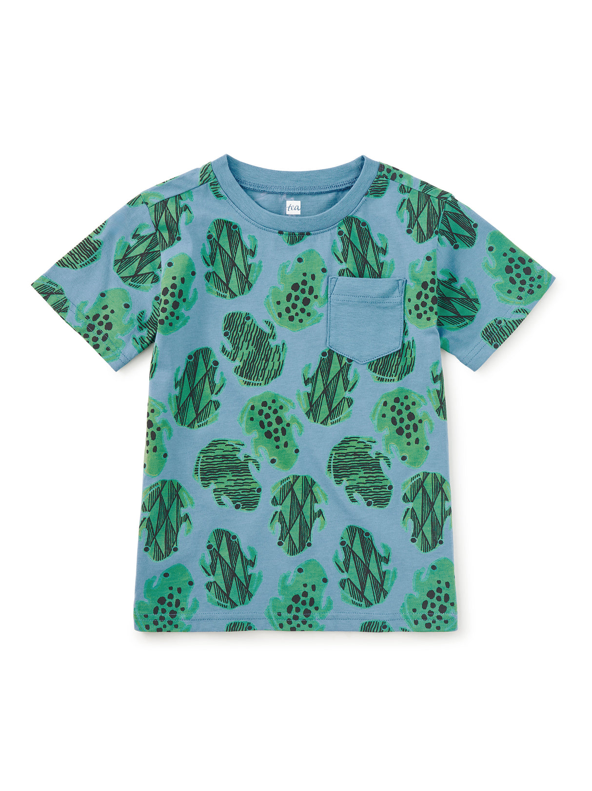 Printed Pocket Tee- Hopalong Frogs by Tea