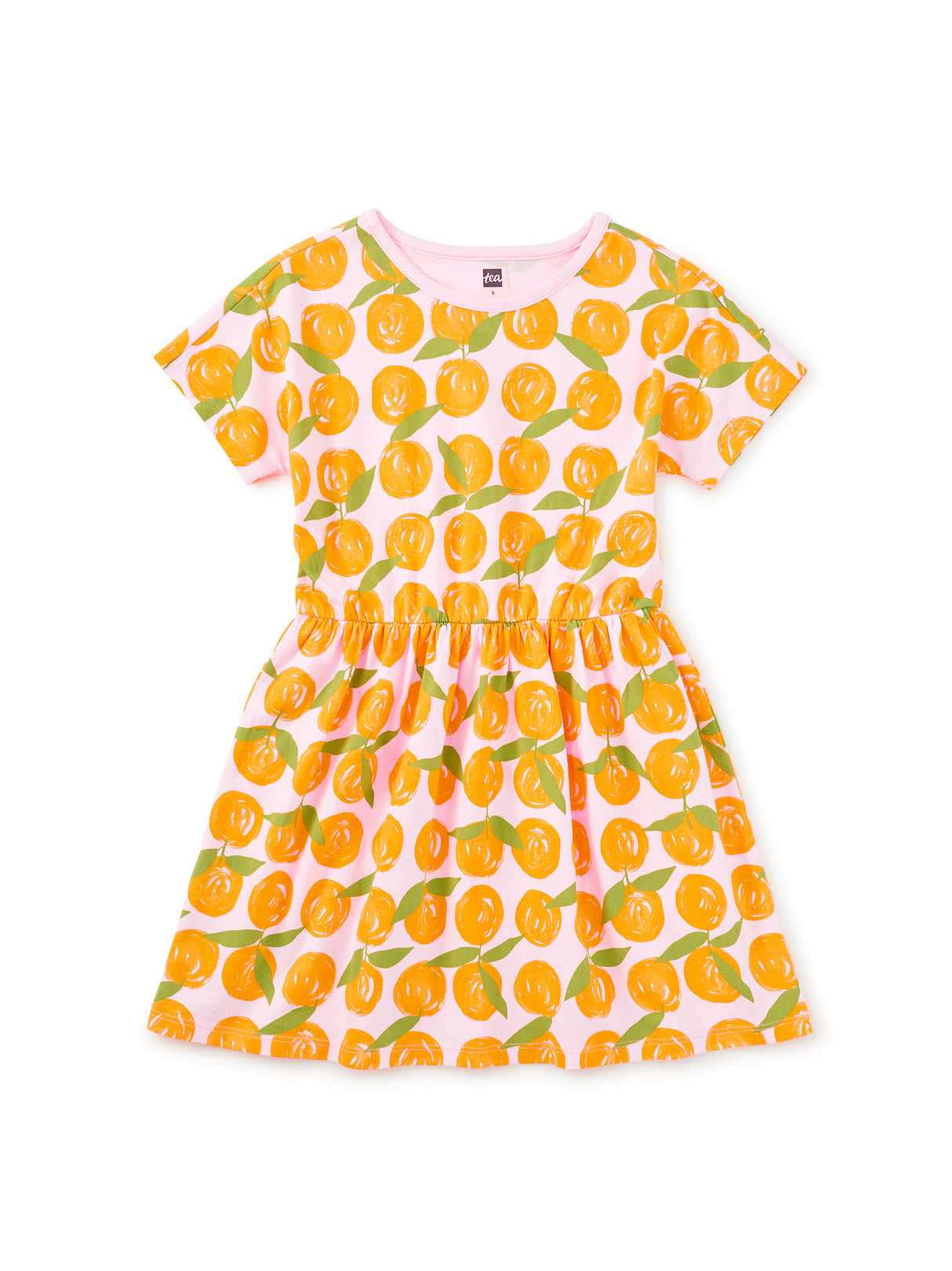 Short Sleeve Twirl Dress- Valencia Orange by Tea