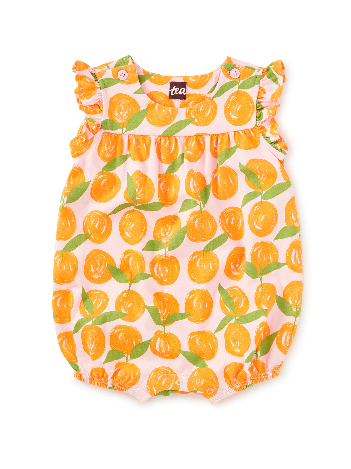 Flutter Baby Romper- Valencia Orange by Tea