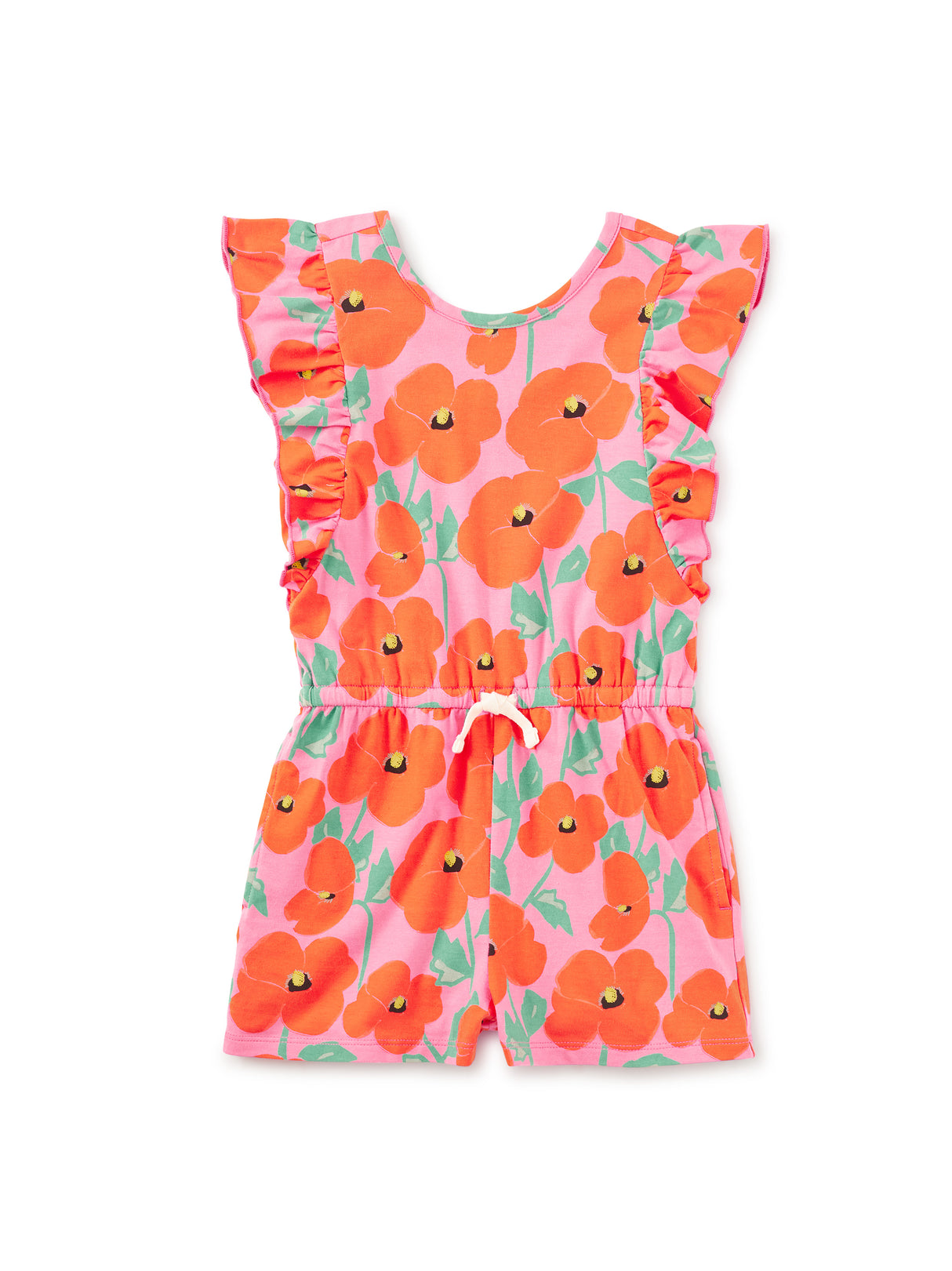 Flutter Sleeve Romper- Poppy Poppies by Tea