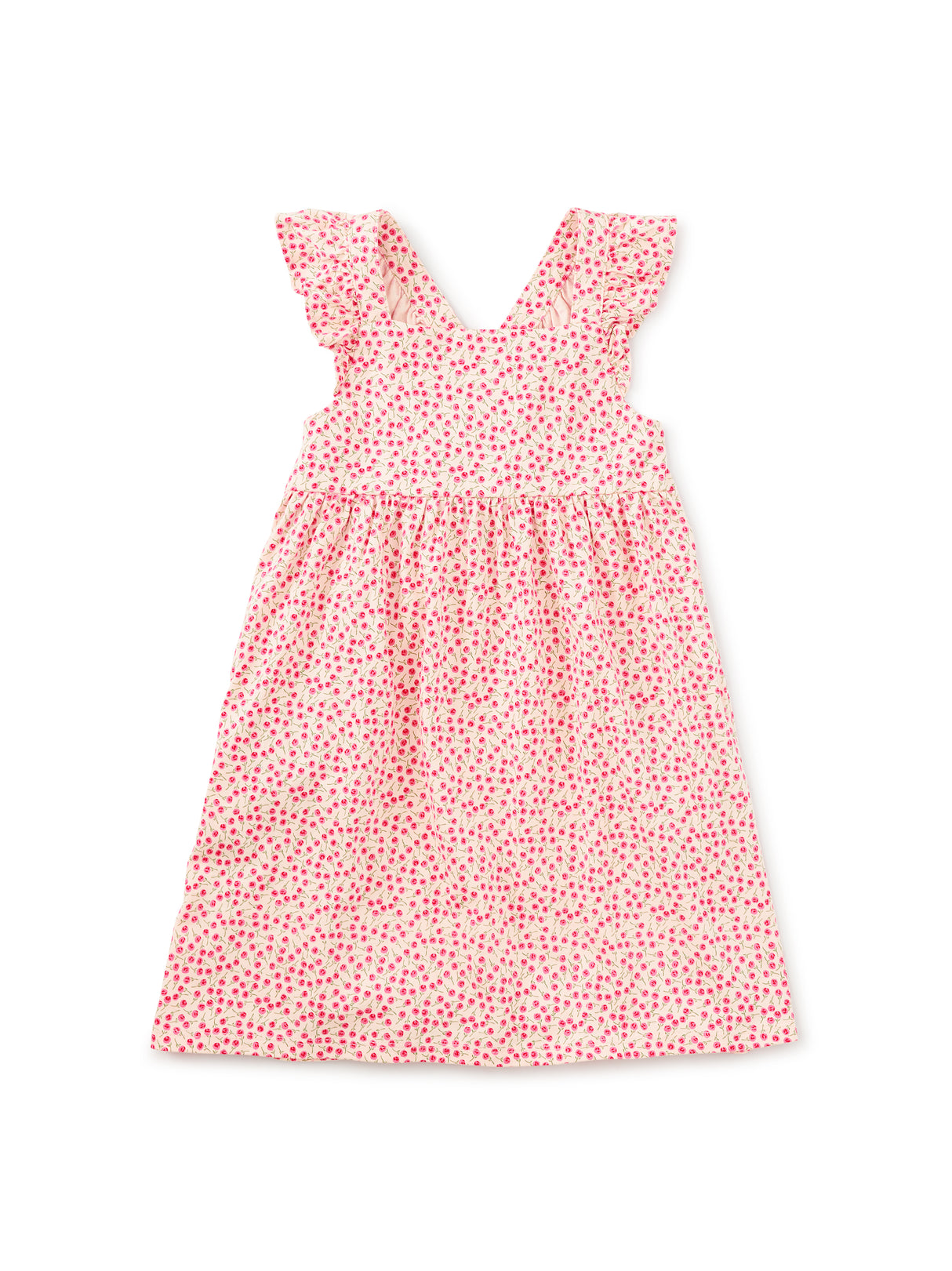 Ruffle Strap Dress- Mini Rose Toss by Tea Collection