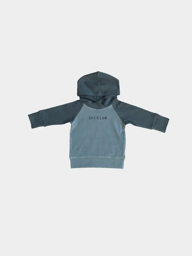 Colorblock Raglan Hoodie in Ski Club by babysprouts